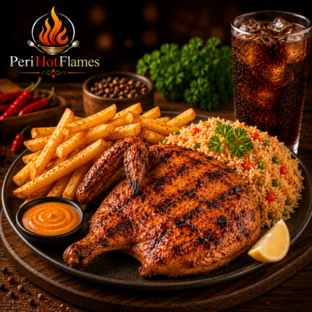 1/2 Peri Grilled Chicken with Fries or Rice & Refreshing Drink